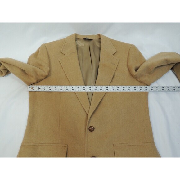 VTG Bill Blass 100% Camel Sport Coat Tan 2-Button Made in USA 42R (Measured) - Picture 11 of 16